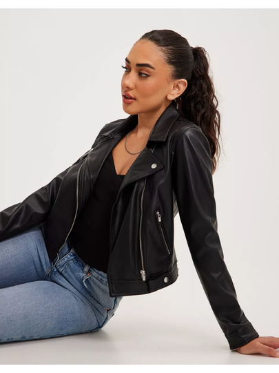 Only Onlbest Faux Leather Biker Otw Noos Black