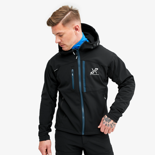 Hiball Jacket Miehet Black/Dark Ocean, Koko:XL - > Softshell-takit
