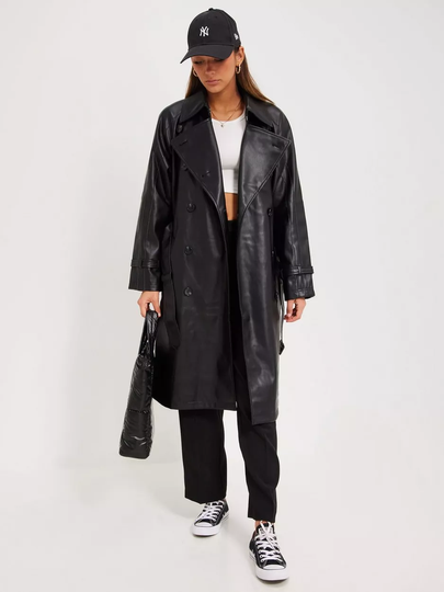 Adidas Originals - Pitkät takit - Black - Faux L Trench - Takit - coats