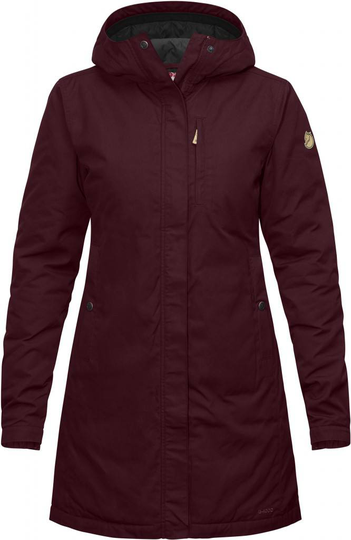 Kiruna W Padded Parka Tummanpunainen XS