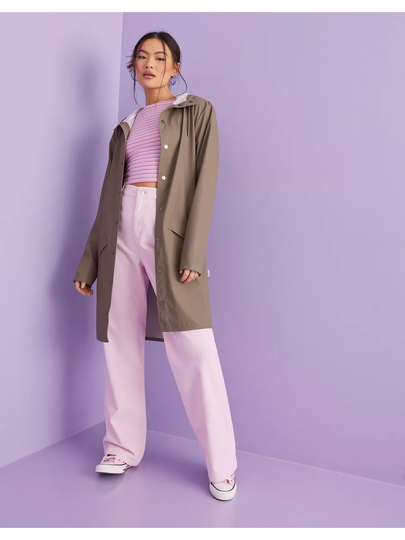 Rains Long Jacket Taupe