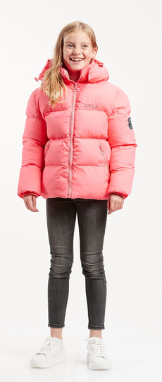 Svea Toppatakki Short Padded Frill, Happy Pink, 110