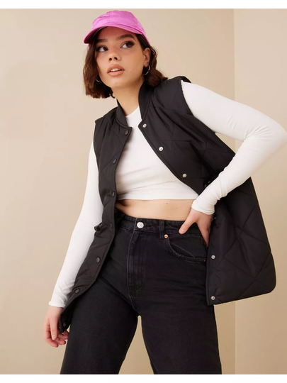 Pieces Pcbee Spring Quilted Vest Bc Black