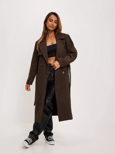 Object Collectors Item - Pitkät takit - Dark Earth Black - Objlolly Coat 122 - Takit - coats