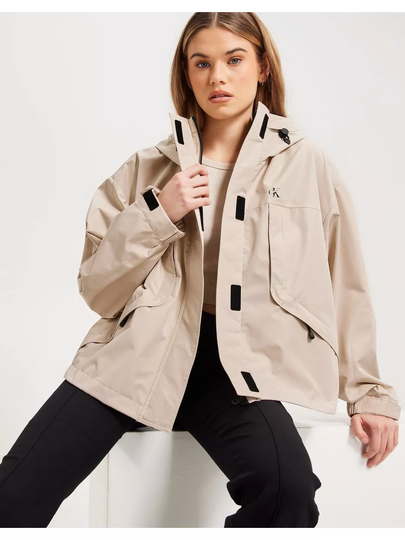 Calvin Klein Jeans Waterproof Cropped Jacket Classic Beige