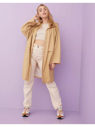 Pieces Pcrainy Oversized Rain Jacket D2D Warm Sand