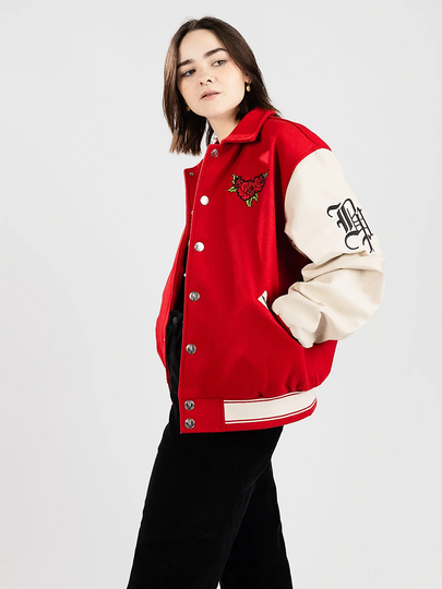 Broken Promises Graveyard Varsity Jacket punainen