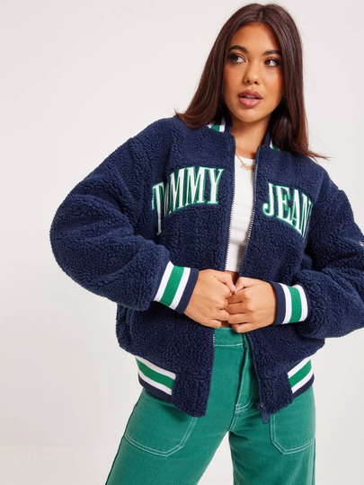 Tommy Jeans - Syys- & Kevättakit - Navy - Tjw Sherpa Letterman Jacket - Takit