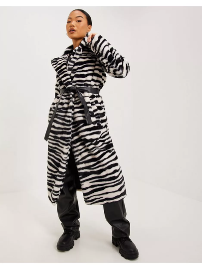 Only Onlbene Long Fur Coat Cc Otw Black Zebra