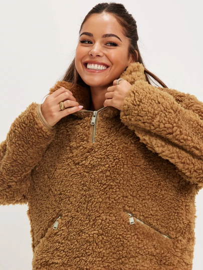 Only - Teddytakit - Toasted Coconut - Onlellie Sherpa Anorak Cc Otw - Takit