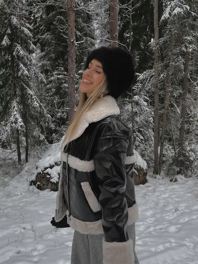 NLY Trend - Turkistakit - Musta - Sherpa Biker Jacket - Takit