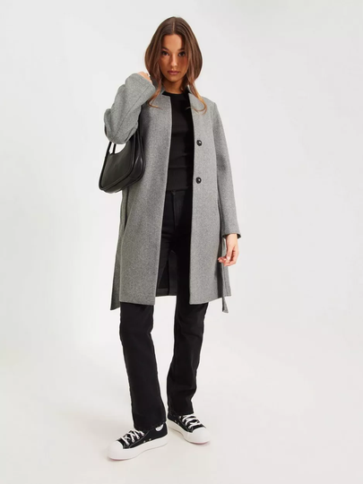 Only - Pitkät takit - Medium Grey Melange - Onlnewvictoria Life Soho Coat Otw N - Takit - coats