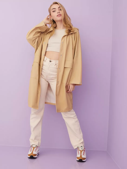 Pieces - Sadetakit - Warm Sand - Pcrainy Oversized Rain Jacket D2D - Takit - raincoats