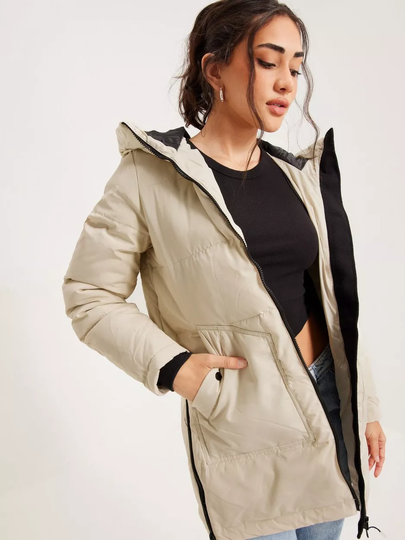 Vero Moda - Puffer-takit - Oatmeal - Vmoslo 3/4 Down Jacket Noos - Takit