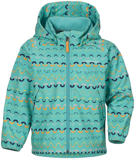 Didriksons Dellen Softshell-Takki, Waveprint Turquoise, Koko 80