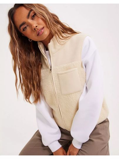 Pieces Pcsadie Teddy Vest Noos Whitecap Gray