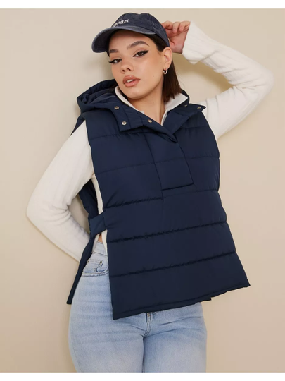 Esmé Studios ESZandra Quilt Hood Vest Sapphire