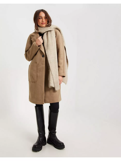 Only Onlnewvictoria Life Coat Cc Otw Simply Taupe Melange