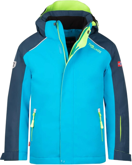 Trollkids Holmenkollen PRO Talvitakki, Night Sky/Vivid Blue/Cool Lime, Koko 140