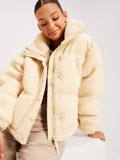 Sixth June - Teddytakit - Beige - Nylon & Borg Puffer Jacket - Takit