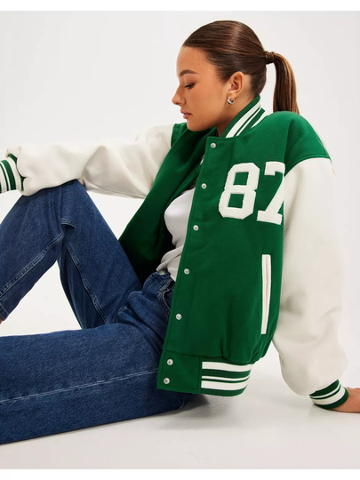 Gina Tricot Baseball bomber jacket Green
