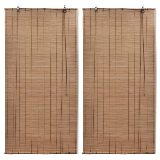 vidaXL Bambu rullaverhot 2 kpl 80 x 160 cm ruskea