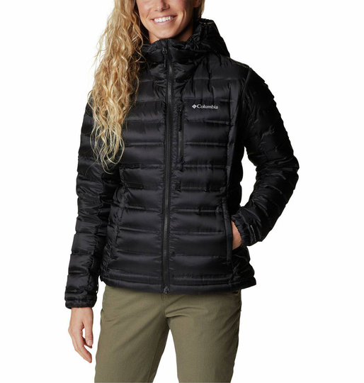 Women's Pebble Peak Down Hooded Puffer Jacket Musta L