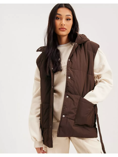 Pieces Pcnidone New Tie Belt Vest Chicory Coffee