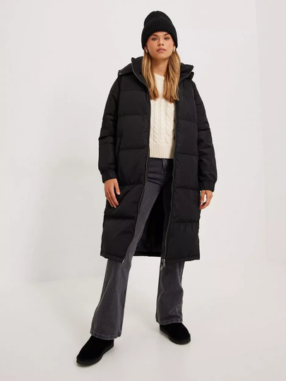 Noisy May - Puffer-takit - Black - Nmcelia L/S Long Down Jacket Fwd - Takit