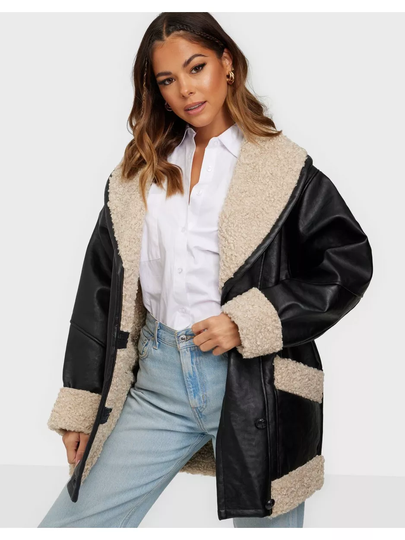 Glamorous Fake Fur Coat Black