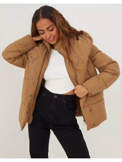 Only Onlsydney Sara Puffer Jacket Cc Otw Toasted Coconut