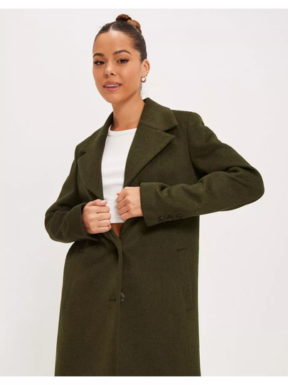 Selected Femme Slfnew Sasja Wool Coat B Noos Ivy Green Melange