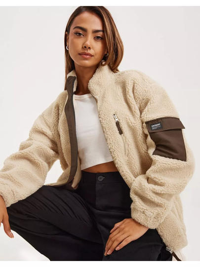 Dr Denim Piper Pile Jacket Khaki