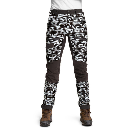 Is Not Enough Medea Trekking Pants - Snow White Zebra - Naiset - XS