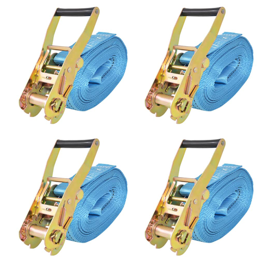 vidaXL Räikkä kuormaliinat 4 kpl 4 tonnia 8mx50mm Sininen