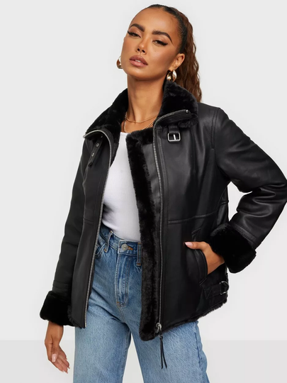 Jofama - Turkistakit - Black - Alice Leather Bomber Jacket - Takit